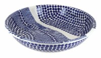 Blue Rose Polish Pottery Zara Large Shallow Serving Bowl