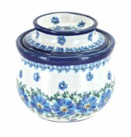 Blue Rose Polish Pottery Kalina French Butter Dish