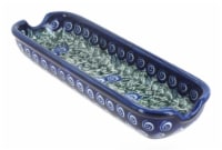 Blue Rose Polish Pottery Seaside Swirl Corn on the Cob Plate