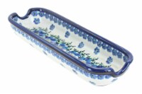 Blue Rose Polish Pottery Kalina Corn on the Cob Plate