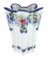 Blue Rose Polish Pottery Summer Garden Large Vase