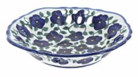 Blue Rose Polish Pottery Violets Small Fruit Dish