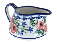 Blue Rose Polish Pottery Cherry Red Bouquet Gravy Boat