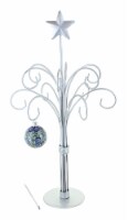 Blue Rose Polish Pottery 12 Arm Silver Table Top Tree