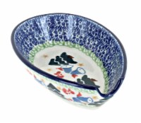 Blue Rose Polish Pottery Winter Bells Small Spoon Rest