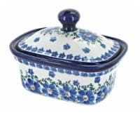 Blue Rose Polish Pottery Kalina Butter Tub