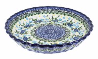 Blue Rose Polish Pottery Blue Cottage Pie Plate