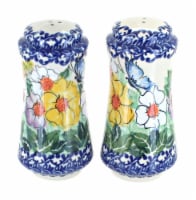 Blue Rose Polish Pottery Pastel Garden Salt & Pepper Shakers