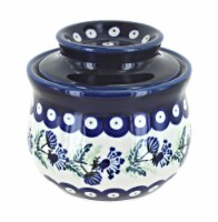 Blue Rose Polish Pottery Sweet Annie French Butter Dish