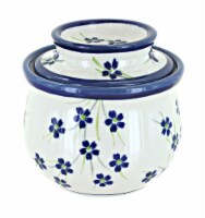 Blue Rose Polish Pottery Willow French Butter Dish