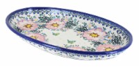 Blue Rose Polish Pottery Apple Blossom Oval Platter