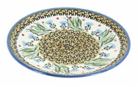 Blue Rose Polish Pottery Basket of Thistle Dessert Plate