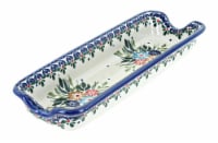 Blue Rose Polish Pottery Amelie Corn on the Cob Plate