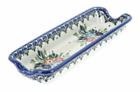 Blue Rose Polish Pottery Amelie Corn on the Cob Plate