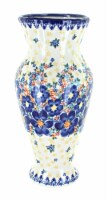 Blue Rose Polish Pottery Blue Dahlia Tall Vase
