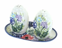 Blue Rose Polish Pottery Summer Garden Salt & Pepper Shakers