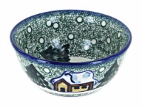 Blue Rose Polish Pottery Winter Forest Cereal Bowl - Green