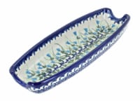 Blue Rose Polish Pottery Misty Corn on the Cob Dish