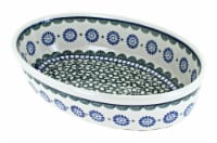 Blue Rose Polish Pottery Maia Small Oval Baking Dish