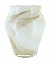 Blue Rose Polish Pottery Opal Brown Swirl Large Vase