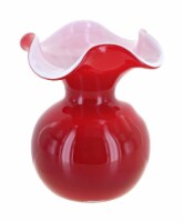 Blue Rose Polish Pottery Opal Red Small Vase
