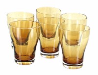 Blue Rose Polish Pottery Amber Craft Beer Glass - Set of 6