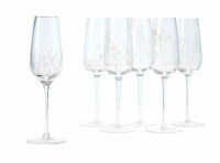 Blue Rose Polish Pottery Opal Confetti Champagne Glass - Set of 6