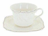 Blue Rose Polish Pottery Country Chic Cup & Saucer