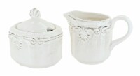 Blue Rose Polish Pottery Country Chic Cream & Sugar Set