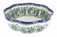 Blue Rose Polish Pottery Lavender Meadow Scallop Bowl