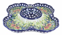 Blue Rose Polish Pottery Summer Daze Chip & Dip Tray