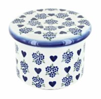Blue Rose Polish Pottery Sweet Heart French Butter Dish