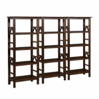 Linon Titian Wall Bookcase in Antique Tobacco