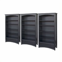 Wood Roxanne 5 Shelf Wall Bookcase in Ebony Black - DaVinci