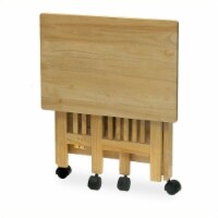 Pemberly Row Solid Wood Portable Foldable Printer Stand in Natural