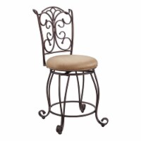 Pemberly Row 24 Back Counter Stool in Light Brown and Caramel