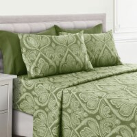6 Piece: Paisley Printed Egyptian Bed Sheets set, Soft Bedding - Wrinkle, Fade, Stain