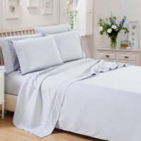 6-Piece 1800 Series Deep Pocket Egyptian Cotton Bed Sheet Set Light Grey Full