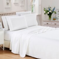 6-Piece 1800 Series Deep Pocket Egyptian Cotton Bed Sheet Set White Full