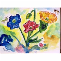 Betsy Drake PM513 Bugs & Poppies Place Mat - Set of 4