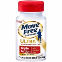 Move Free Type II Collagen, Boron & HA Ultra Triple Action Tablets 75 Count In A Bottle,1 ea
