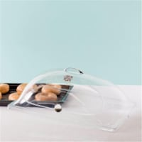 Cal Mil HU891 12 x 20 in. Bakery Tray Dome with Hinge Green Tint Acrylic - Clear