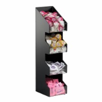 Cal Mil 1423 Classic Four Tier Black Condiment Display with Clear Bin Fronts - 5.25 x 6.75 x