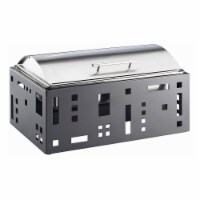 Cal Mil 1613-13 Squared 9 qt. Black Roll Top Chafer - 23 x 15 x 16 in.
