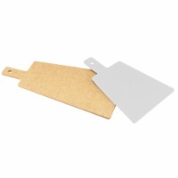 Cal Mil 1535-16-14 Natural Trapezoid Flat Bread Serving & Display Board with Handle - 15.625