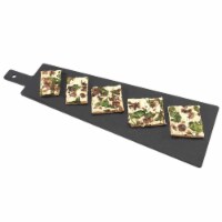 Cal Mil 1535-24-13 Black Trapezoid Flat Bread Serving & Display Board with Handle - 23.625 x