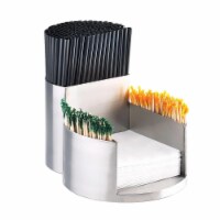 Cal Mil 1853-55 Stainless Steel Mixology Napkin, Tooth Pick & Straw Organizer - 7.0625 x 9.87