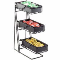 Cal Mil 1235-13-96 3-Tier Flatware Display with Bamboo Midnight Bins - 5.25 x 14 x 18 in.