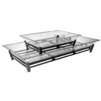 Cal Mil IP402-13 2-Tier Black Metal Ice Housing System with Ice Pan, Drainage Hose, & LED Lig