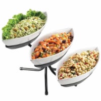 Cal Mil SR304-13 3-Tier Gourmet Canoe Bowl Display - Black
